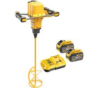 DeWalt DCD240 54v XR Cordless Brushless FLEXVOLT Paddle Mixer 2 x 9ah Li-ion Battery Charger No Case