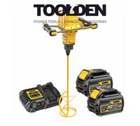 DeWalt DCD240 54v XR Cordless Brushless FLEXVOLT Paddle Mixer 2 x 9ah Li-ion Battery Charger No Case