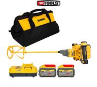 DeWalt DCD240 54v XR Cordless Brushless FLEXVOLT Paddle Mixer 2 x 9ah Li-ion Battery Charger No Case