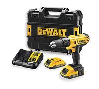 DEWALT DCD776D2T-QW DCD776D2T-QW-Taladro Percutor XR 18V 13mm 42Nm Con 2 baterías Li-Ion 2Ah y Maletín TSTAK, Silver