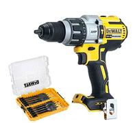 Dewalt DCD996N 18V Brushless Combi Hammer Drill Body with 9 Piece Flat Bit Set