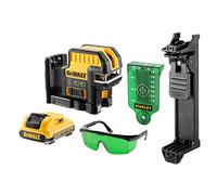 Dewalt DCE0822D1G Battery 2 Point/Cross Line Laser Green 12 V (Self-Levelling, Solder Function Up & Downwards, Working Range: 30 m (50 m with Receiver), Accuracy: +/-3 mm @ 10 m, IP65)