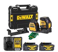 Dewalt Dce088Ng18 12V/18V Xr Cross Spot Line Green Laser With 2 X 4Ah Batteries & Charger & Carry Case