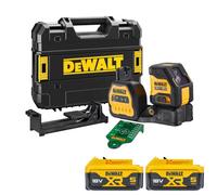 Dewalt Dce088Ng18 12V/18V Xr Cross Spot Line Green Laser With 2 X 5Ah Batteries & Carry Case