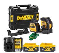 Dewalt Dce088Ng18 12V/18V Xr Cross Spot Line Green Laser With 2 X 5Ah Batteries & Charger & Carry Case