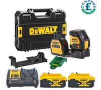 DeWalt DCE088NG18 18V XR Cross Line Laser With 2 x 5Ah Batteries, Charger & Case