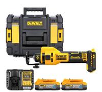 Dewalt Dce555 18V Xr Cordless Brushless Drywall Cut-Out Tool With 2X 1.7Ah Powerstack Batteries, Charger & Tstak Ii Case