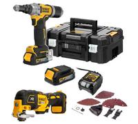 Dewalt Dcf414E2T Brushless 18V Xr 1/4 63mm Riveter + 2X Bat + Dcs355N Multi Tool