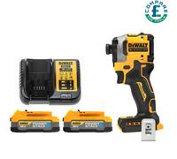 DeWalt DCF850 18V XR BL Powerstack Impact Driver + 2 x 1.7Ah Batteries & Charger