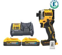 DeWalt DCF850 18V XR BL Powerstack Impact Driver + 2 x 5.0Ah Batteries & Charger