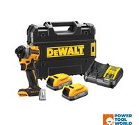 DeWalt DCF850E2T 18v XR Brushless Powerstack Ultra Compact Impact Driver 2 x 1.7ah Li-ion Charger Case