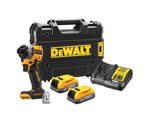 DEWALT DCF850E2T-GB XR BL 205Nm Ultra Compact Impact Driver Kit with 2x18V Powerstack Batteries