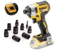 Dewalt Dcf887N 18V Xr Brushless 3 Speed Impact Driver + 9Pc Socket Set Wrench