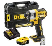 Dewalt DCF887P1 18V XR Brushless Impact Driver with 1 x 5.0Ah Battery Charger & Case