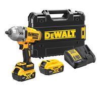 Dewalt XR DCF900P2T Cordless Impact Wrench (18 V, ½ Inch External Square Socket with Snap or HOG Ring, 1,396 Nm Tightening Torque & 1,898 Nm Release Torque, Includes 2X 5.0Ah Batteries, Charger &