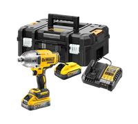 DEWALT DCF900H2T-QW High Torque Impact Wrench 18V XR Brushless Motor 1/2" with Retaining Ring Includes 2 x 5Ah Powerstack Batteries in TSTAK Case
