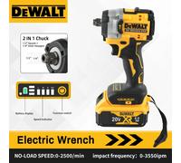 DEWALT DCF921 ATOMIC 20V MAX 1/2 in. Cordless Impact Wrench - Variable Speed, Bare Tool for Pro - Grade Performance Powerful Charge Kit EU