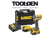 DeWalt DCF921 18v XR Cordless Brushless 1/2" Compact Impact Wrench 2 x 5ah Li-ion Charger Case