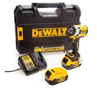 DeWalt DCF921 18v XR Cordless Brushless 1/2" Compact Impact Wrench 2 x 5ah Li-ion Charger Case