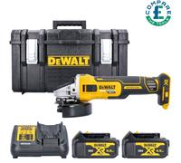 Dewalt DCG405 18V XR Brushless Angle Grinder + 2 x 4Ah Batteries, Charger & Case