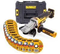 Dewalt Dcg405Fn 18V Xr Brushless 125mm Flathead Angle Grinder Tstak + 12 Discs