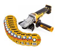 Dewalt Dcg405Fn 18V Xr Brushless Cordless 125mm Flathead Angle Grinder +12 Discs