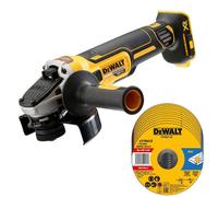 Dewalt DCG405N 18V XR Brushless 125mm Angle Grinder Body with 10 Piece Disc