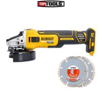 Dewalt DCG405N 18V XR Brushless Angle Grinder 125mm With 2 Extra Diamond Blade