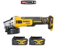 Dewalt DCG405N 18V XR Brushless Angle Grinder 125mm with 2 x 4Ah Batteries