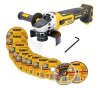 Dewalt Dcg405N 18V Xr Brushless Cordless 125mm Angle Grinder + 10 Thin Discs
