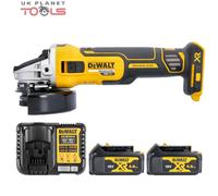 Dewalt DCG405N Angle Grinder with 2 x 4Ah Batteries & Charger