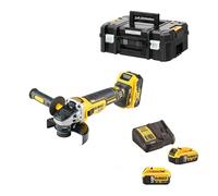 DEWALT DCG405P3-QW - 125 mm cordless Grinder 18V 3 Batteries 5.0 Ah Charger and TStak Case