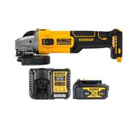 Dewalt Dcg407 18V Xr Cordless Brushless 125mm Angle Grinder With Slide Switch With 1 X 4Ah Battery & Charger