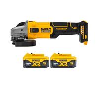 Dewalt Dcg407 18V Xr Cordless Brushless 125mm Angle Grinder With Slide Switch With 2 X 5Ah Batteries