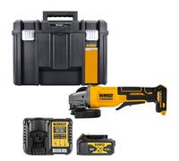 Dewalt Dcg408 18V Xr Cordless Brushless 125mm Angle Grinder With Paddle Switch With 1 X 4Ah Battery, Charger & Tstak Vi Case