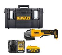 Dewalt Dcg408 18V Xr Cordless Brushless 125mm Angle Grinder With Paddle Switch With 1 X 5Ah Battery, Charger & 1.0 Ds300 Case