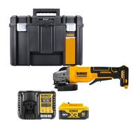 Dewalt Dcg408 18V Xr Cordless Brushless 125mm Angle Grinder With Paddle Switch With 1 X 5Ah Battery, Charger & Tstak Vi Case