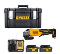 Dewalt Dcg408 18V Xr Cordless Brushless 125mm Angle Grinder With Paddle Switch With 2 X 4Ah Batteries, Charger & 1.0 Ds300 Case