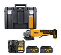 Dewalt Dcg408 18V Xr Cordless Brushless 125mm Angle Grinder With Paddle Switch With 2 X 4Ah Batteries, Charger & Tstak Vi Case