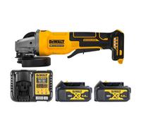 Dewalt Dcg408 18V Xr Cordless Brushless 125mm Angle Grinder With Paddle Switch With 2 X 4Ah Batteries & Charger