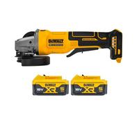Dewalt Dcg408 18V Xr Cordless Brushless 125mm Angle Grinder With Paddle Switch With 2 X 5Ah Batteries