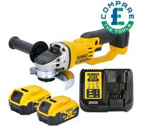 DeWalt DCG412 18V XR Angle Grinder 125mm With 2 x 5.0Ah Batteries & Charger