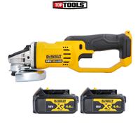 DeWalt DCG412 18V XR Angle Grinder 125mm With 2 x DCB182 4.0Ah Batteries