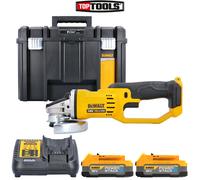DeWalt DCG412 18V XR Angle Grinder 125mm With 2x 1.7Ah Batteries, Charger & Case