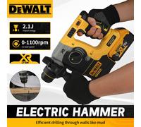 DEWALT DCH273 Brushless Rotary Hammer,20V 6.0Ah Battery2.1J Impact Energy,360°Handle-Efficient for Concrete,Brick&Stone Drilling DCH273