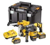Dewalt Dch333X2 54V Flexvolt Brushless Sds Hammer Drill + Dust Extractor 2X 9Ah