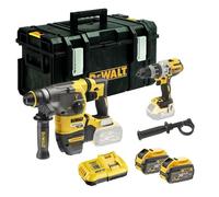 DEWALT DCK2033X2-GB FLEXVOLT TWIN PACK: DCH333 SDS+ Hammer Drill, DCD996 3 speed combi, DCB547 9.0ah batteries x 2, DCB118 in DS300 Tough System box