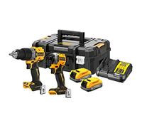 DEWALT DCK2050E2T-GB 18V XR BL G3 Compact Twin Kit (DCD805 + DCF850), 2X POWERSTACK Batterys & Charger