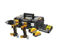 DEWALT DCK2050E2T-GB 18V XR G3 Compact Twin Kit DCD805 + DCF850 2x Compact Powerstack Batteries