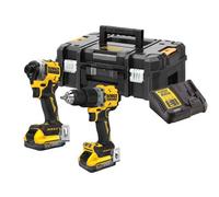 DeWalt DCK2050 18v XR Cordless Brushless Combi Drill and Impact Driver 2 x 5ah Li-ion Powerstack Battery Charger Case